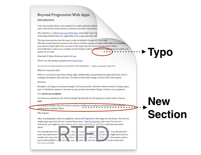 Article with two edits far away from each other